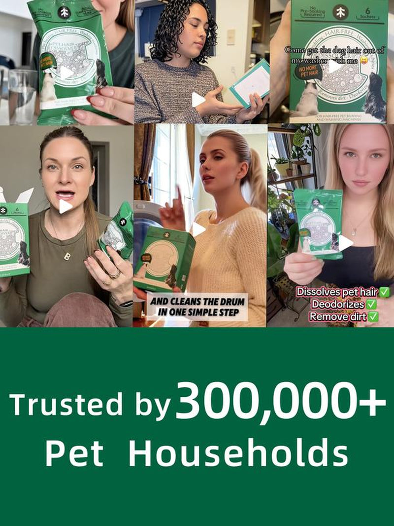 Seedshub Pet Hair Dissolving Laundry Powder - Pet Hair Removal, Laundry Detergent, Stain Remover, for Dog and Cat Hair, Pet Onwer Essential Care, for Top and Front Load Washer, Deordorizer, Household Items, Newyearnewme