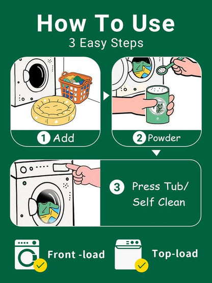 Seedshub Pet Hair Dissolving Laundry Powder - Pet Hair Removal, Laundry Detergent, Stain Remover, for Dog and Cat Hair, Pet Onwer Essential Care, for Top and Front Load Washer, Deordorizer, Household Items, Newyearnewme