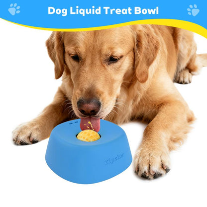 Yipetor Slow Feeder Dog Bowls for Liquid Treat, [Built-In Rolling Ball] No Spill Bone Broth Dog Licking Bowl, Multi-Purpose Puppy Yogurt Feeder Bowl for All Breeds Dietary Supplement/Post-Op Nutrition Feeding