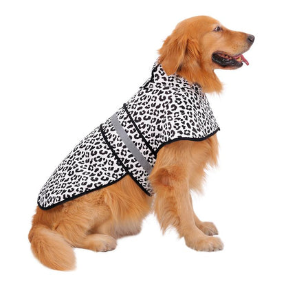 HDE Patterned Dog Raincoat with Hood - 100% Durable Reflective Polyester, Waterproof Coating, Fully Adjustable Strap for Comfortable Fit, Universal Size