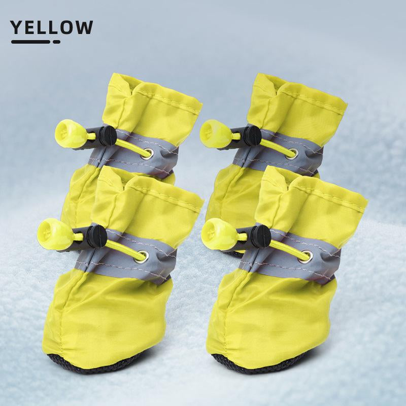 4PCS Waterproof Dog Boots for Small Dogs, Anti-Slip Dog Booties Paw Protectors, Keep Paws Dry & Clean for Rain Snow Winter, Mud Salt Hot Pavement, Adjustable Secure Straps for Puppy Small Breeds