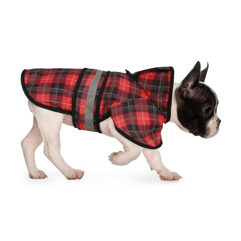 HDE Patterned Dog Raincoat with Hood - 100% Durable Reflective Polyester, Waterproof Coating, Fully Adjustable Strap for Comfortable Fit, Universal Size