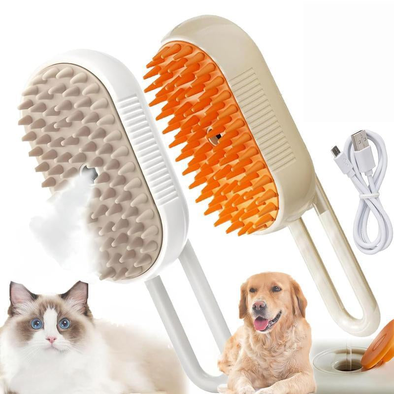 Pet Steam Brush,Cat Dog Hair Remover, Adjustable Pet Hair Remover,Pet Steamy Mist,Steam Pet Brush for Pet Hair 3-IN-1 Steamy Cat Brush Grooming Comb for Dogs Steam Brush for Cats Remove Flying Fur Steam Advanced Pet Hair Removal Comb Pet Pal Brush