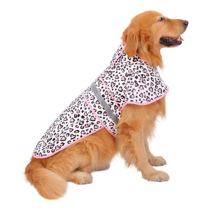 HDE Patterned Dog Raincoat with Hood - 100% Durable Reflective Polyester, Waterproof Coating, Fully Adjustable Strap for Comfortable Fit, Universal Size