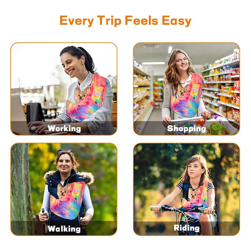 Dog Carrier Sling – Hands-Free Pet Carrier for Cats up to 14 Lbs, Dog Slings for Small Dogs, Dog Sling Carrier for Every Day Use, Machine Washable Cool Cat Stuff Puppy