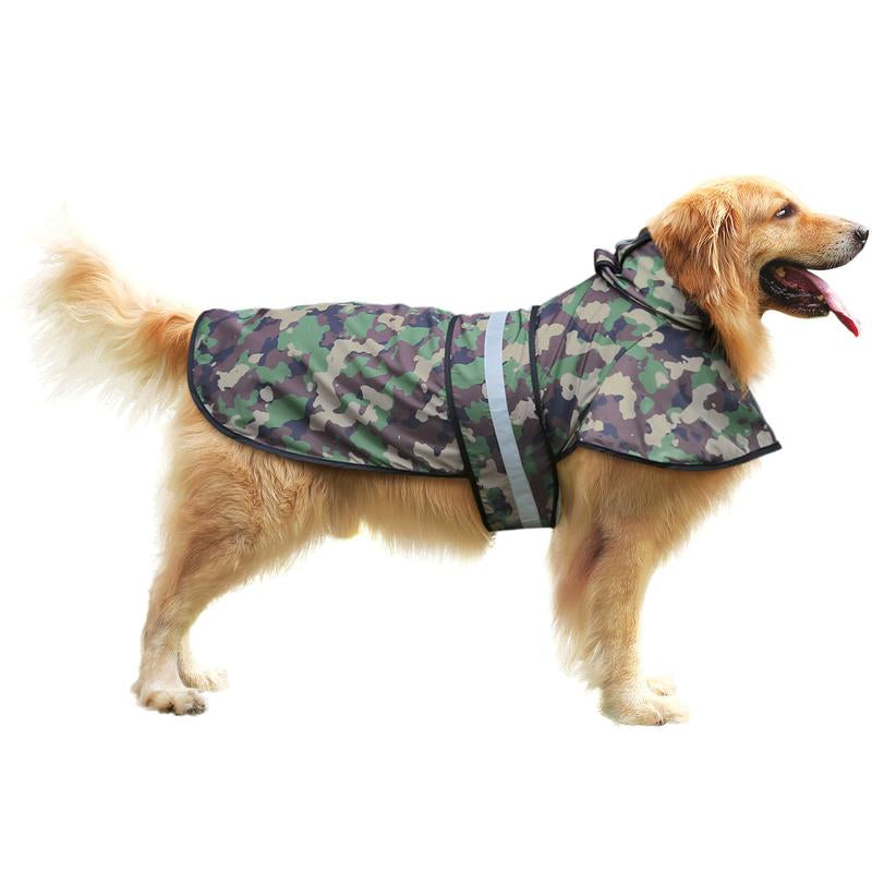 HDE Patterned Dog Raincoat with Hood - 100% Durable Reflective Polyester, Waterproof Coating, Fully Adjustable Strap for Comfortable Fit, Universal Size