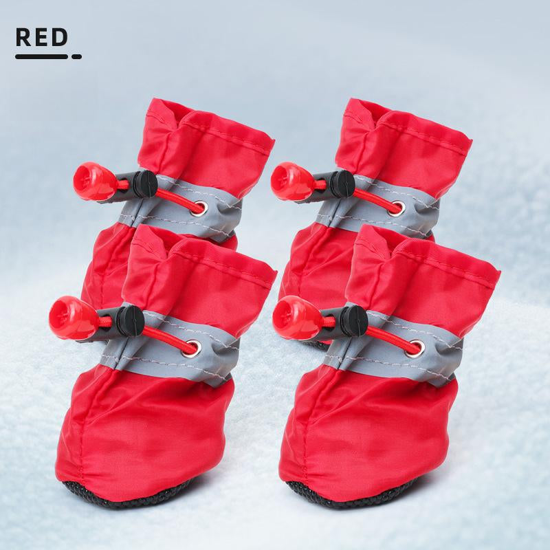 4PCS Waterproof Dog Boots for Small Dogs, Anti-Slip Dog Booties Paw Protectors, Keep Paws Dry & Clean for Rain Snow Winter, Mud Salt Hot Pavement, Adjustable Secure Straps for Puppy Small Breeds