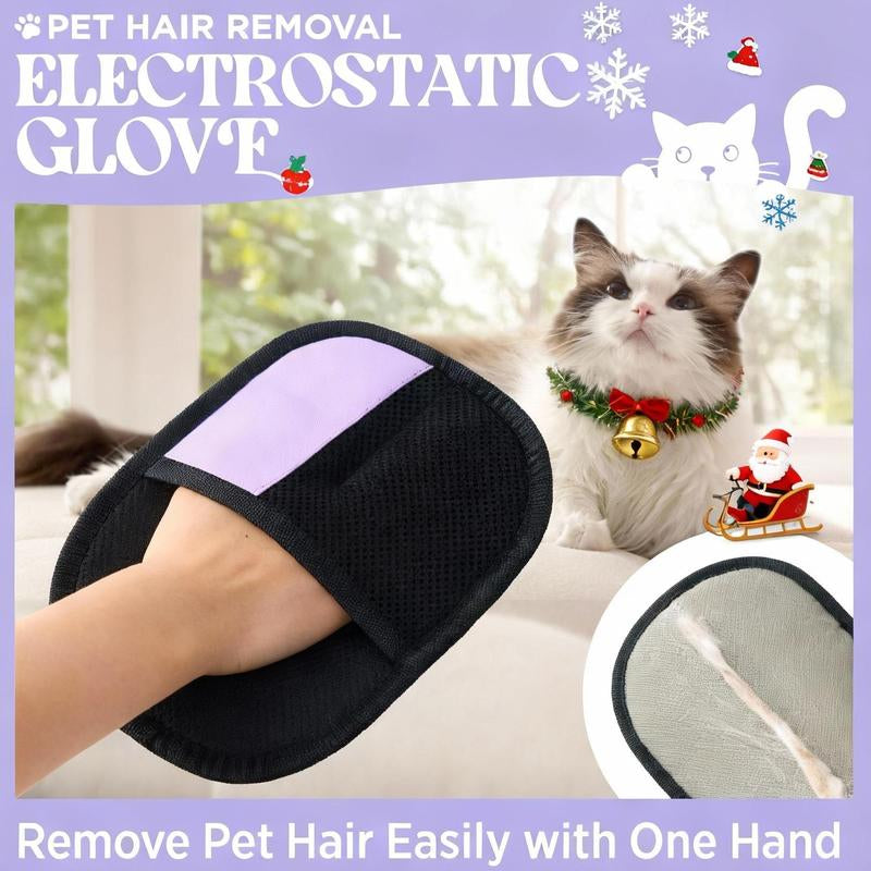 Lesure Pet Hair Remover Glove, Electrostatic Removal Gloves for Pet Hair, Pet Hair Remover Gloves for Dog & Cat, Tiktokshopblackfriday Choice, Reusable Pet Hair Remover Glove for Carpet, Couch, Clothing, Furniture(Use Horizontally) Shedding Grooming Kit