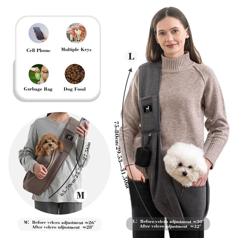 PAWPUBBY Dog & Cat Sling for Small and Medium Pets up to 15Lbs with Adjustable Padded Shoulder Breathable Portable Carrier for outside Travel Shopping Animal