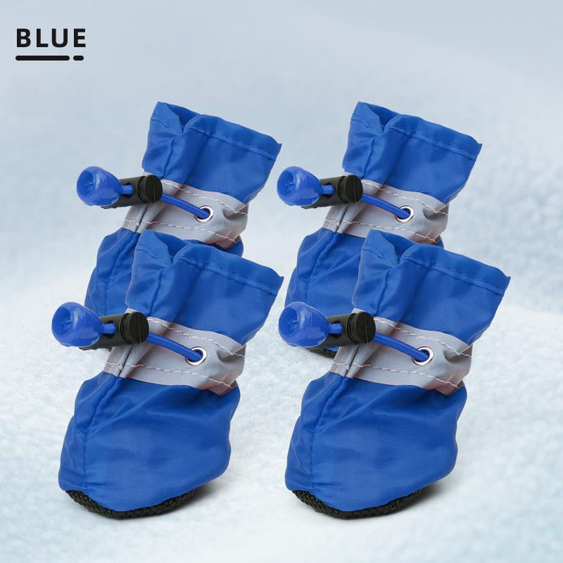 4PCS Waterproof Dog Boots for Small Dogs, Anti-Slip Dog Booties Paw Protectors, Keep Paws Dry & Clean for Rain Snow Winter, Mud Salt Hot Pavement, Adjustable Secure Straps for Puppy Small Breeds