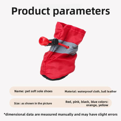 4PCS Waterproof Dog Boots for Small Dogs, Anti-Slip Dog Booties Paw Protectors, Keep Paws Dry & Clean for Rain Snow Winter, Mud Salt Hot Pavement, Adjustable Secure Straps for Puppy Small Breeds