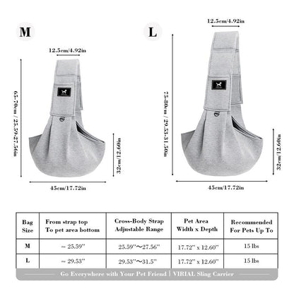 PAWPUBBY Dog & Cat Sling for Small and Medium Pets up to 15Lbs with Adjustable Padded Shoulder Breathable Portable Carrier for outside Travel Shopping Animal