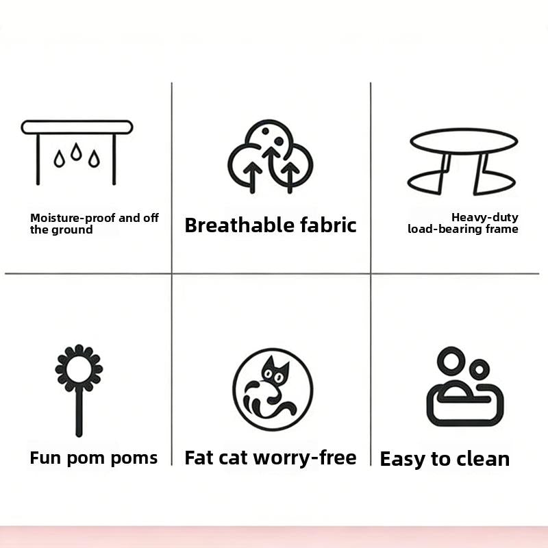 [Already Have 10K Favorites]Cozy Christmas Cat Hammock - Plush Raised Pet Bed with Fluffy Pad & Breathable Sides | Warm Winter Lounging for Cats & Small Dogs | Purrfect Holiday Gift round Gray Washable Cat Bed for Indoor Comfort