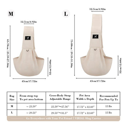 PAWPUBBY Dog & Cat Sling for Small and Medium Pets up to 15Lbs with Adjustable Padded Shoulder Breathable Portable Carrier for outside Travel Shopping Animal