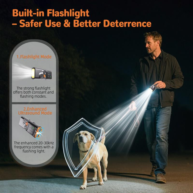 Golipal Ultrasonic Dog Training Device with LED Flashlight & HD Display – USB Rechargeable Obedience Aid and Positive Behavior Correction Tool for Dogs