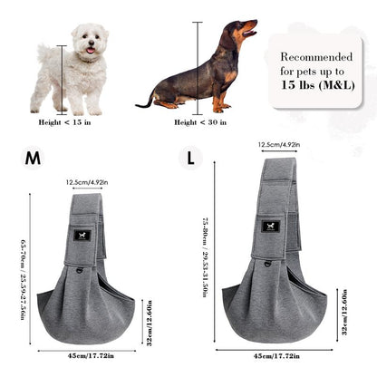 PAWPUBBY Dog & Cat Sling for Small and Medium Pets up to 15Lbs with Adjustable Padded Shoulder Breathable Portable Carrier for outside Travel Shopping Animal